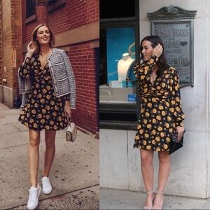 Veronica Beard Dress NWT Marion Floral Silk Mini Dress in Yellow Marigold new 2